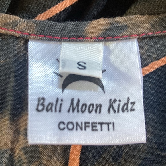 Vintage Bali Moon Kidz Girls Batik Tie Dye Abstract Dress Small 6-7 90's Y2K - Picture 8 of 11